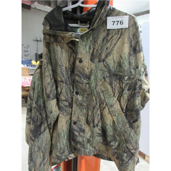NEW:  CABELA'S CAMO LINED WIND BREAKER JACKET (SIZE XL)