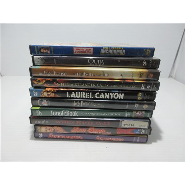 SEIZURE:  10 ASSORTED DVD'S INCLUDING THE JUNGLE BOOK, HARRY POTTER, ETC