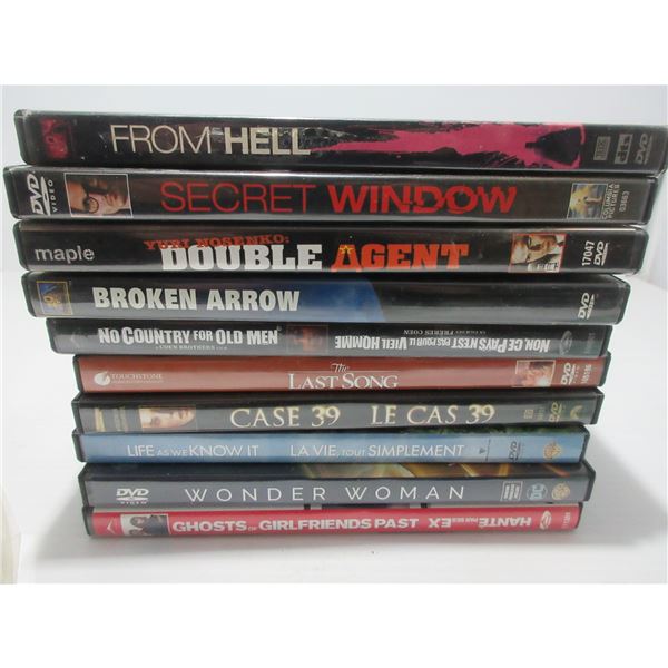 SEIZURE:  10 ASSORTED DVD'S INCLUDING BROKEN ARROW, CASE 39, ETC