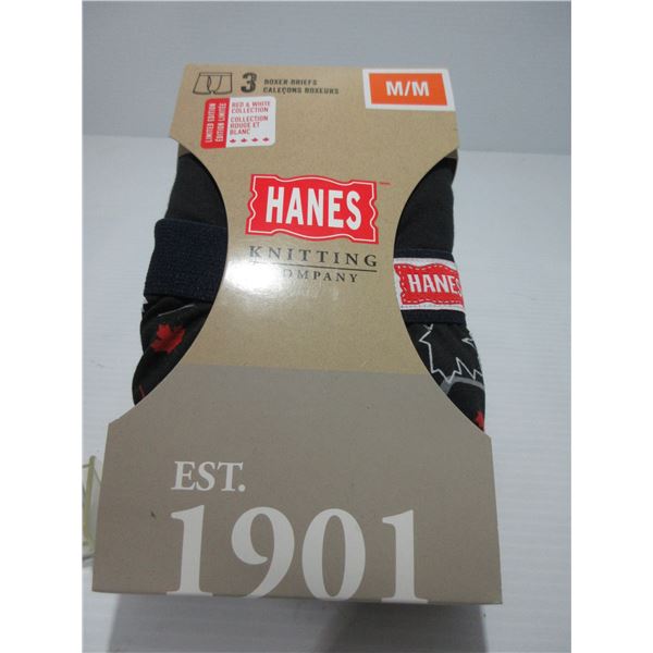 SEIZURE/NEW:  HANES 3 BOXER BRIEFS (SIZE MEDIUM)
