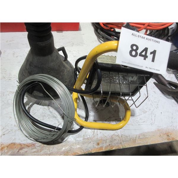 SEIZURE:  FUNNEL, HALOGEN LIGHT, WIRE