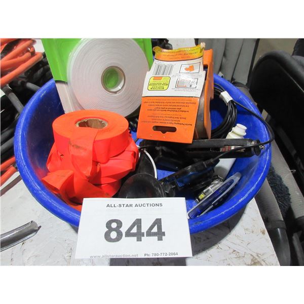 SEIZURE:  BOWL C/W FLAGGING, DOUBLE SIDED FOAM TAPE, ETC