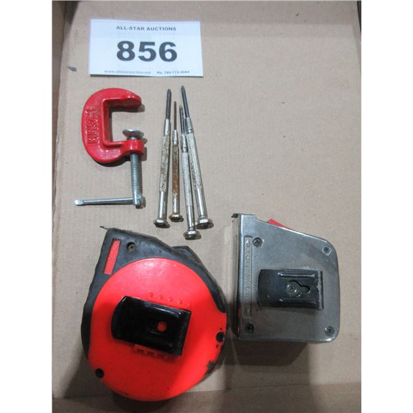 SEIZURE:  TAPE MEASURES, C-CLAMP, MINI SCREWDRIVERS