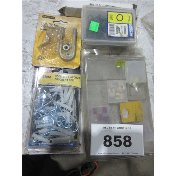 SEIZURE:  FUSES, O-RINGS, HOOK & EYE, ETC