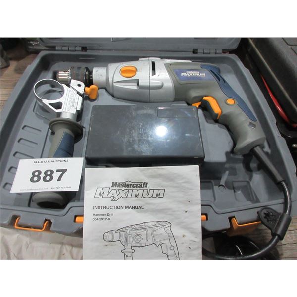 SEIZURE:  MASTERCRAFT 1/2" HAMMER DRILL & ACCESSORIES IN CASE