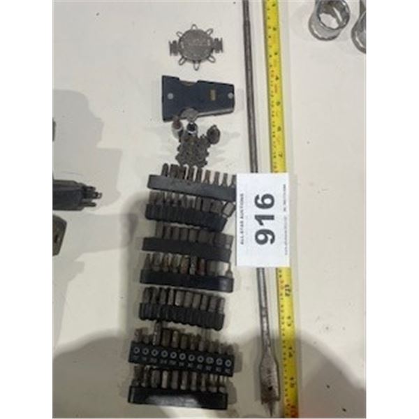 SEIZURE:  FEELER GUAGES, BITS, 16" WOOD BIT