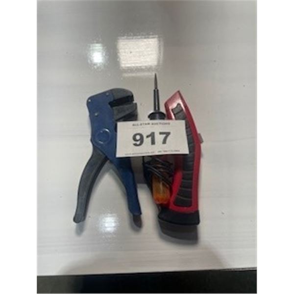 SEIZURE:  WIRE STRIPER, TEST LIGHT, CARPET KNIFE