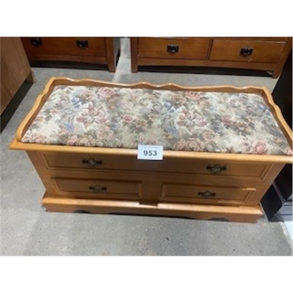 SEIZURE:  HOPE CHEST (CEDAR LINED/BURN MARK IN FABRIC/40X17X20")