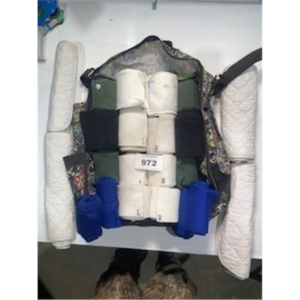 ESTATE:  ASSORTMENT OF HORSE LEG WRAPS & CARRY CASE