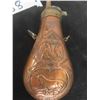 Image 2 : Copper Black Powder Flask - Ornate - Vintage