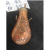 Image 3 : Copper Black Powder Flask - Ornate - Vintage