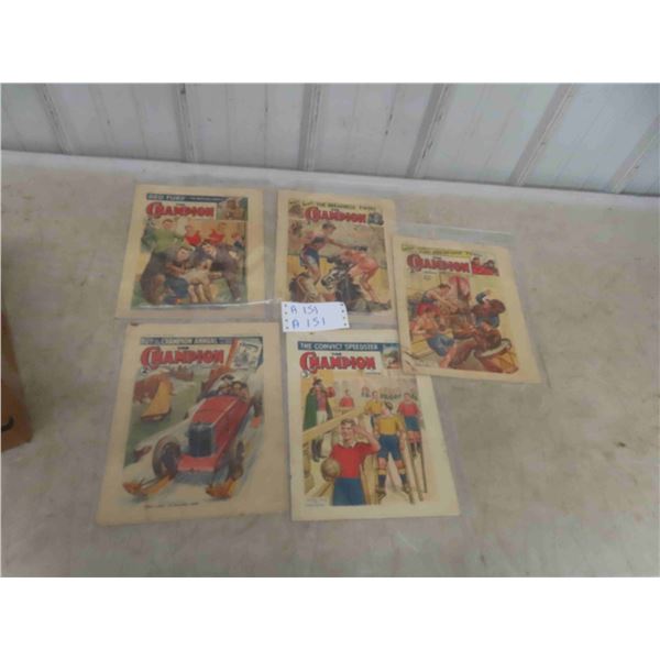 (5) 1940s Comics, Story Books - The Champion