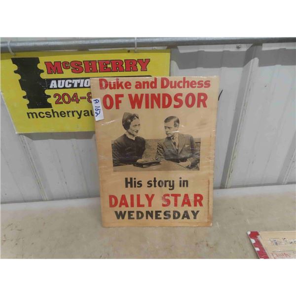 Duke + Duchess of Windsor Cardboard Promotion Poster