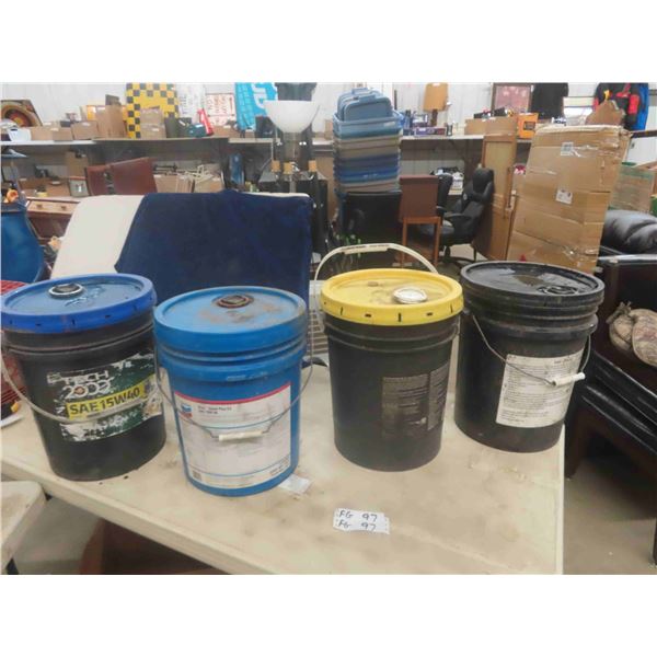 (4) 5 Gal Pails of 15W40 Oil  - average about 3-3.5 gal each? 