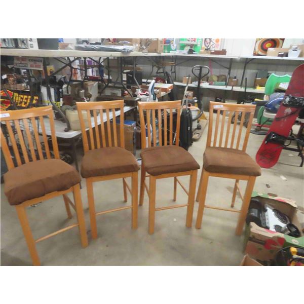 4 Wood Bar Stools