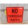 Image 1 : Metal No Through Traffic Sign 24" x 24" 