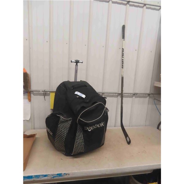 Reebok Hockey Bag on Wheels with Equipment + Stick