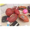 Image 4 : Box of Sports Equipment ; Baseball Gloves, Football, Basketball, Ringette Rings