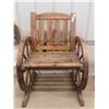 Image 4 : Small Wicker Chair + Wooden Garden Décor Chair