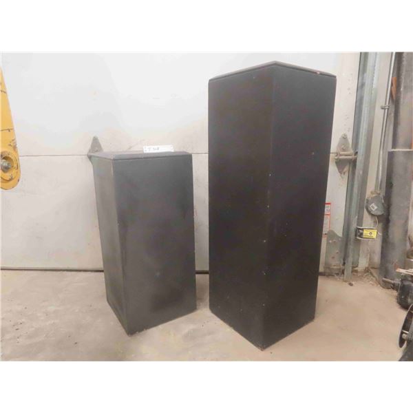 2 Black Display Stands 25.5" & 35.5" tall