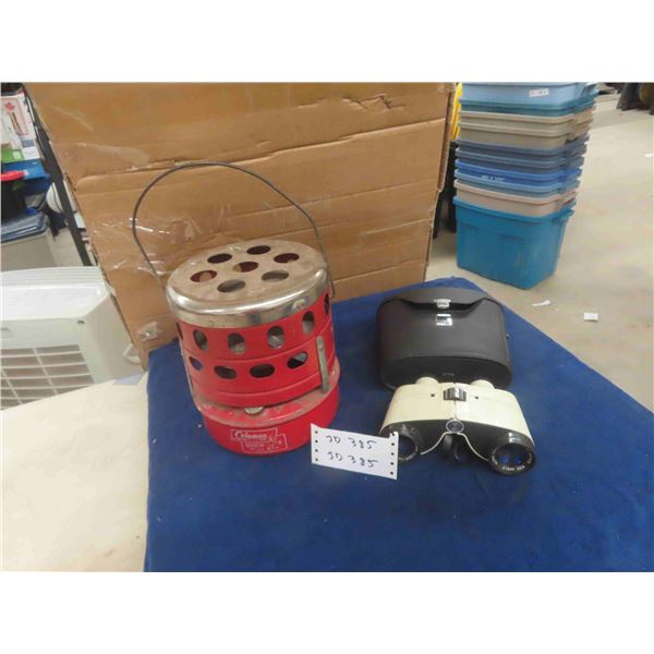Binoculars with Case 7 x 35 & Coleman 3000 BTU Heater 