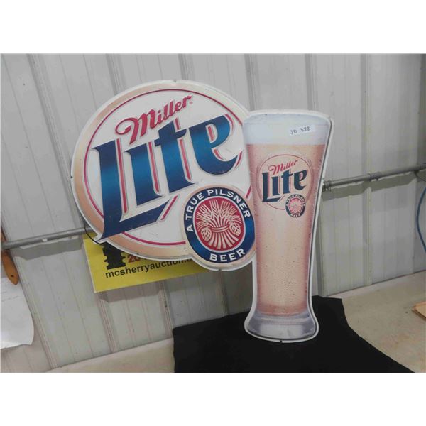 Miller Beer Sign - Metal 33" x 36"