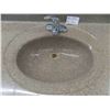Image 2 : Marble Vanity with Molded Sink + Faucet 22" x 37"