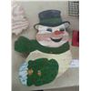 Image 3 : Christmas Metal Sleigh 12"x 23", Wood Face Santa  + Snowman, 6' Inflatable Snowman,