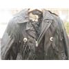 Image 6 : Leather Motorcycle Jacket with Fringe SZ 42