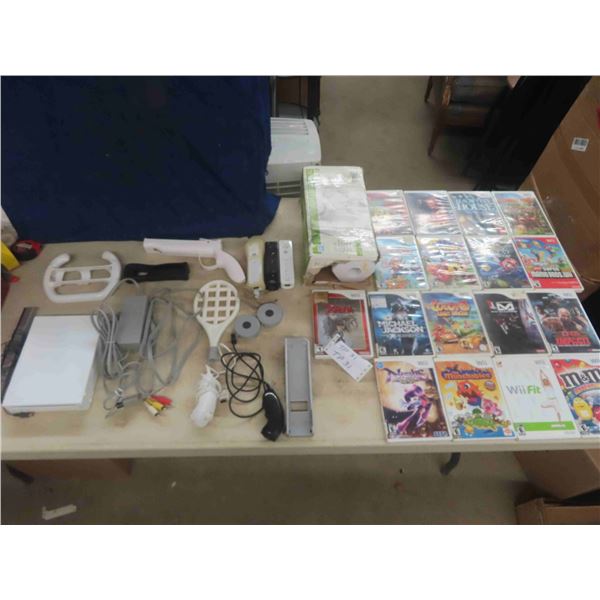 Wii Console, Power Supply, Controllers, Accessories + 17 Games & Balance Board
