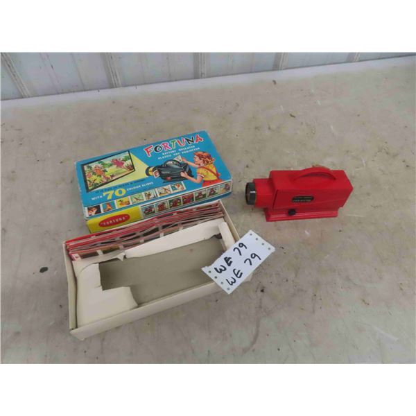 Fortuna Battery Operated Toy Projector with Slides + Box