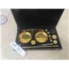Image 1 : Precision Brass Balance Scale with Weights + Case