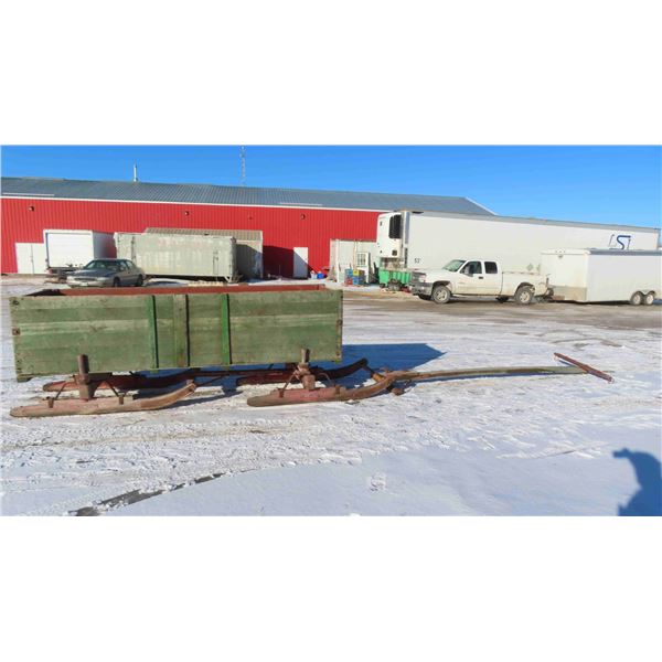 Double Bobsleigh with Wooden Box 10.5" x 30" x 37" - has wagon Tongue