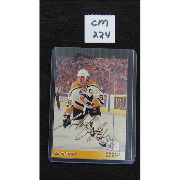 Autographed Mario Lemieux Pittsburgh Penguins Card
