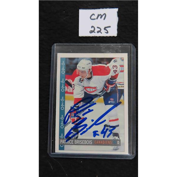 Autographed Patrice Brisebois Montreal Canadiens Card