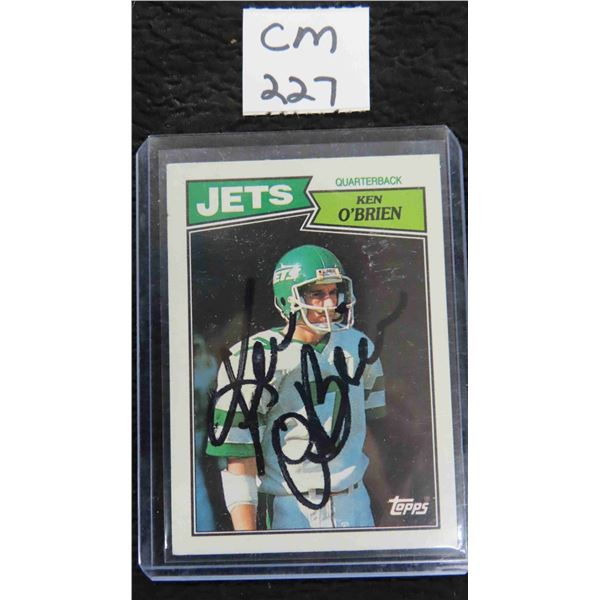 Autographed Ken O'Brien New York  Jets Card 