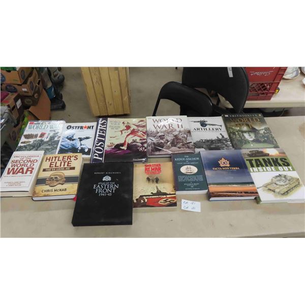 13 Books - War Topics ; Hitler Elite, WWI, WWII, Swastika at War, Atlas of the Eastern 