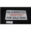 Image 1 : The Leader Post Porcelain Sign 6" x 12" 