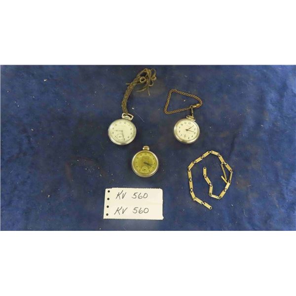 3 Vintage Pocket Watches