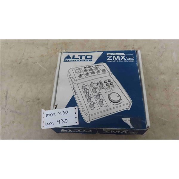 Alto Professional Zephyr Series Model ZMX 52 Compact Mixer - 5 Channels