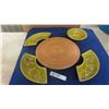 Image 2 : California USA Pottery L59 Lazy Susan Divide Dish Set Mid Century Modern Olive