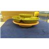 Image 4 : California USA Pottery L59 Lazy Susan Divide Dish Set Mid Century Modern Olive