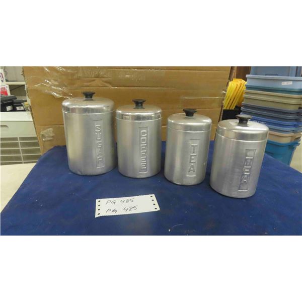 Retro 4 pc All Metal Kitchen Canisters