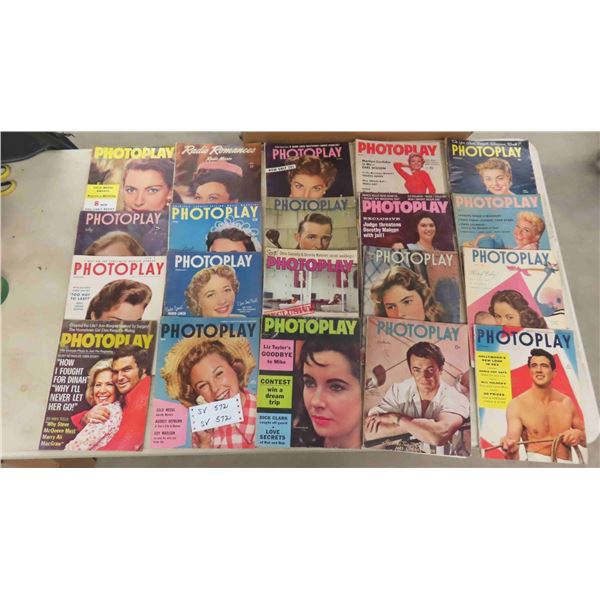 20 Photoplay Magazines ; Movie Stars 1940s-50s