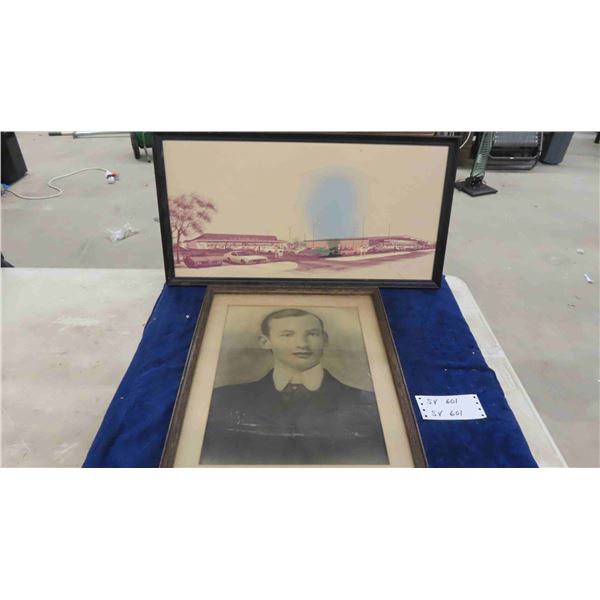 2 Framed Pictures 15" x19" & Safeway Opening? 13" x 25"