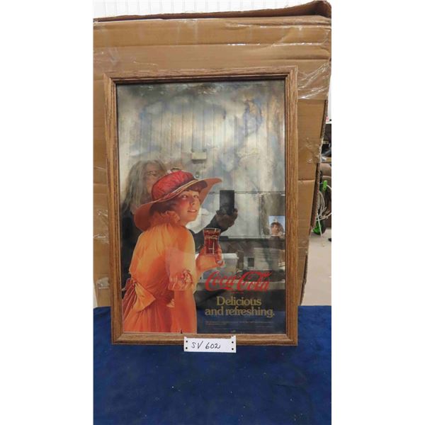 Coca-Cola Mirrored Framed Picture 1979 16"x 23" 