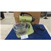 Image 1 : Vintage Avocado Green Sunbeam Mixmaster with 2 Glass Bowls