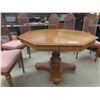Image 2 : Dining Room Table Pedestal 28" x 43" wide plus (2) Leaves 28" Combined - Total Size 