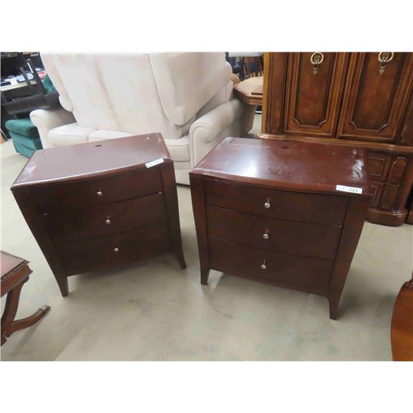 2 Night / End Table - 3 Drawer + with Electrical Outlet 18" x 29" x 30" 