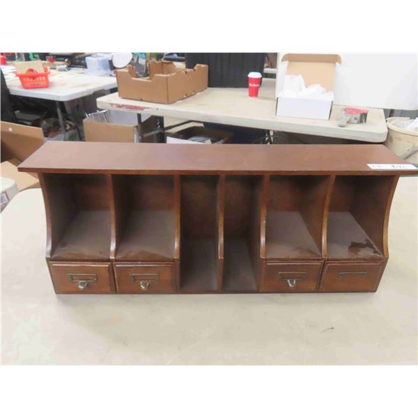 Desk Top Organizer - Wood 10" x 29.5" x up to 8" 